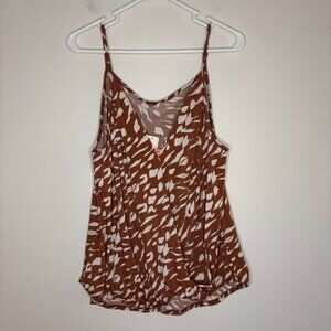 WEST K NEW Printed Knit Cami Womens L V-Neck Spaghetti Strap Flowy Pullover